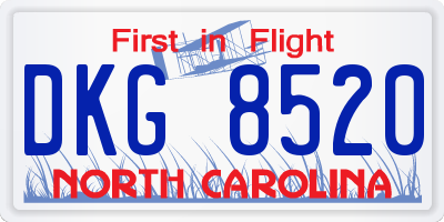 NC license plate DKG8520