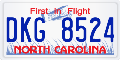 NC license plate DKG8524