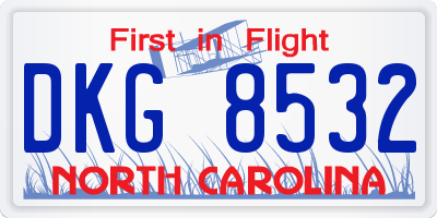 NC license plate DKG8532