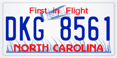 NC license plate DKG8561