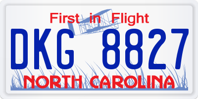 NC license plate DKG8827