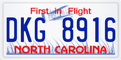 NC license plate DKG8916