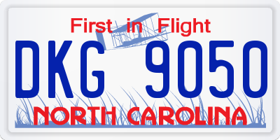 NC license plate DKG9050