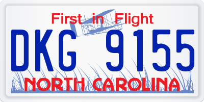 NC license plate DKG9155