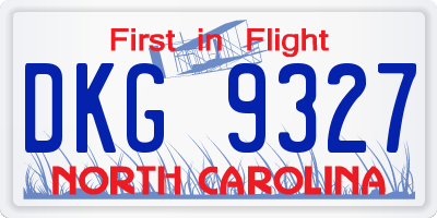 NC license plate DKG9327