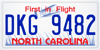 NC license plate DKG9482