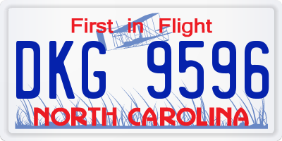 NC license plate DKG9596