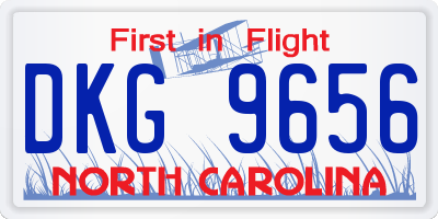 NC license plate DKG9656