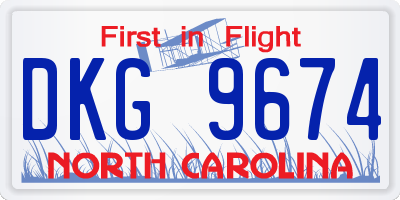 NC license plate DKG9674