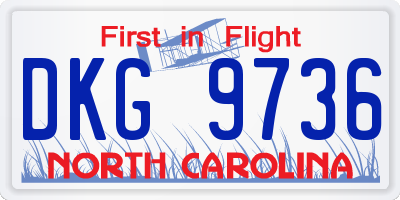 NC license plate DKG9736