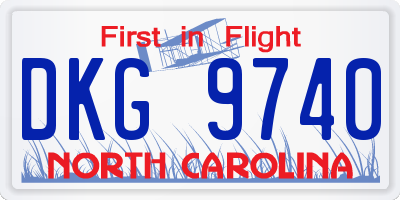 NC license plate DKG9740