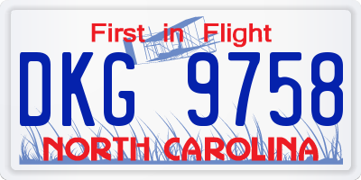 NC license plate DKG9758
