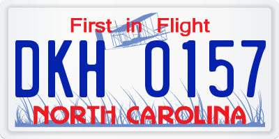 NC license plate DKH0157