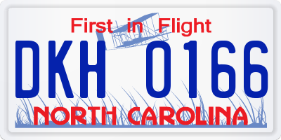 NC license plate DKH0166