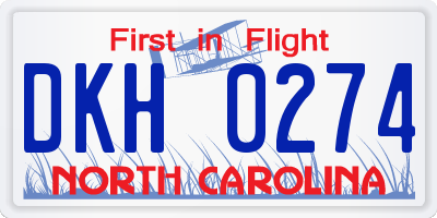 NC license plate DKH0274