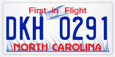 NC license plate DKH0291
