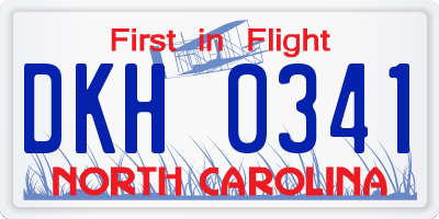 NC license plate DKH0341