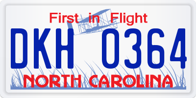 NC license plate DKH0364