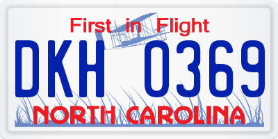 NC license plate DKH0369
