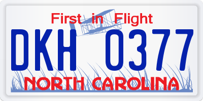 NC license plate DKH0377