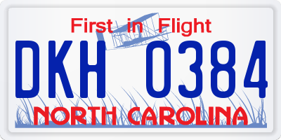 NC license plate DKH0384