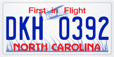 NC license plate DKH0392
