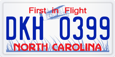 NC license plate DKH0399