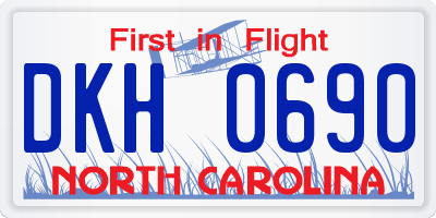 NC license plate DKH0690