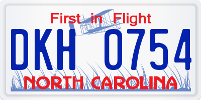NC license plate DKH0754