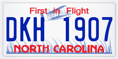 NC license plate DKH1907