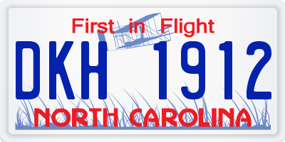 NC license plate DKH1912