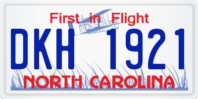 NC license plate DKH1921
