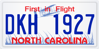 NC license plate DKH1927
