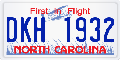NC license plate DKH1932