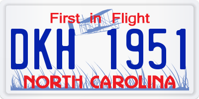 NC license plate DKH1951