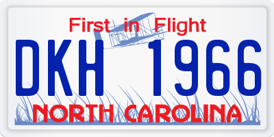 NC license plate DKH1966