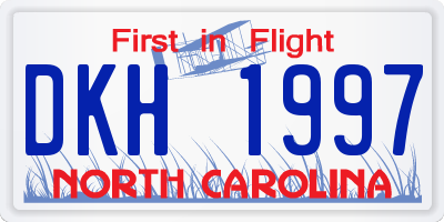NC license plate DKH1997