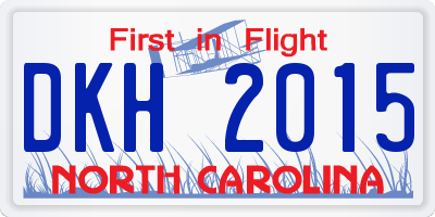 NC license plate DKH2015