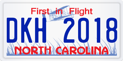 NC license plate DKH2018