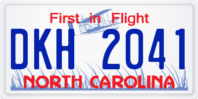 NC license plate DKH2041