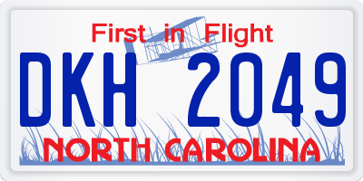 NC license plate DKH2049