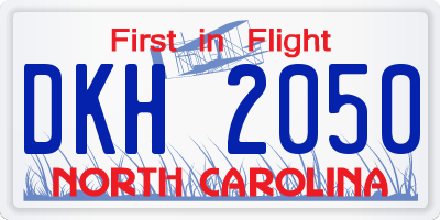 NC license plate DKH2050