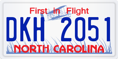 NC license plate DKH2051
