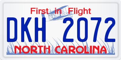 NC license plate DKH2072