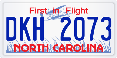 NC license plate DKH2073