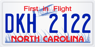 NC license plate DKH2122