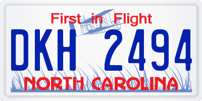 NC license plate DKH2494