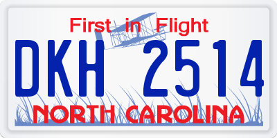NC license plate DKH2514