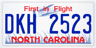 NC license plate DKH2523