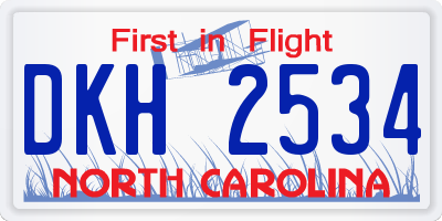 NC license plate DKH2534